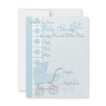 Soft Blue Baby Buggy Personalized Announcements
