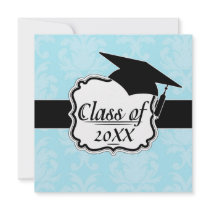soft blues lovely damask invitation