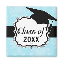soft blues lovely damask fridge magnets