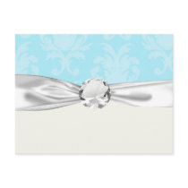 soft blues lovely damask post card