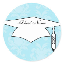 soft blues lovely damask sticker