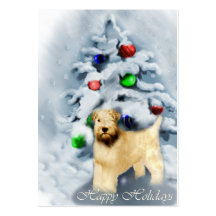 Soft Coated Wheaten Terrier Christmas Business Cards