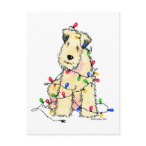 Soft Coated Wheaten Terrier - Christmas Post Card