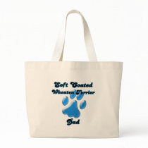 Soft Coated Wheaten Terrier Dad Blue Pawprint Tote Bag