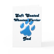 Soft Coated Wheaten Terrier Dad Blue Pawprint Greeting Card