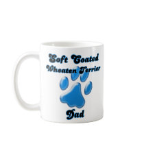Soft Coated Wheaten Terrier Dad Blue Pawprint Mugs