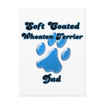 Soft Coated Wheaten Terrier Dad Blue Pawprint Postcards