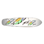 Soft Coloured Feather Skateboard