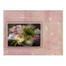 Soft floral design post card