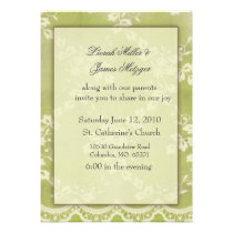 Soft green Lace Wedding Invitation invitations