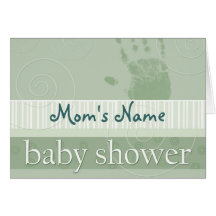 Soft green pastel baby shower invitation greeting cards