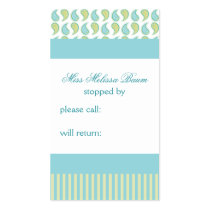 Soft Paisley Calling Cards business cards