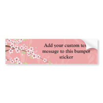 Soft Pink Cherry Blossom Bumper Sticker