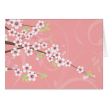 Soft Pink Cherry Blossom Card