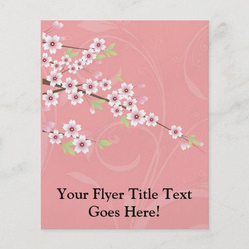 Soft Pink Cherry Blossom Full Color Flyer