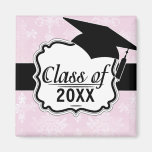 soft pink distressed damask pattern fridge magnet