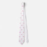 Soft  Pink Fleur de Lis on White Wedding Tie
