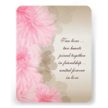 Soft Pink Floral Border Custom Invites
