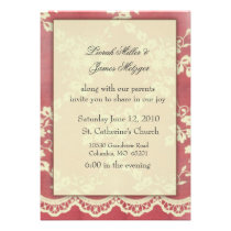 Soft rose Lace Wedding Invitation invitations