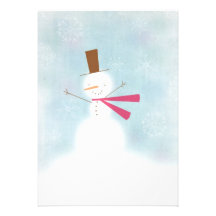 Soft snowman customisable party invitation