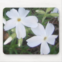 Soft white floral Mousepad