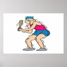 Softball Batter Print