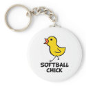 Softball Chick Keychain