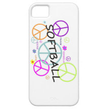Softball Coloured Peace Signs