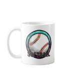 Softball Emblem Blue Purple Mug