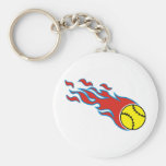 Softball fireball keychains