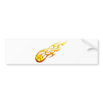 Softball Flame Bumper Sticker