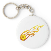 Softball Flame Keychain