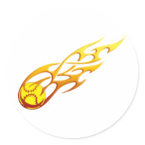 Softball Flame Sticker