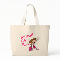 softball girls rule canvas bag