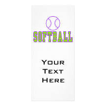 softball logo purple and green rack cards