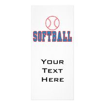 softball logo red and blue full color rack card