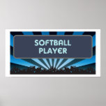 Softball Player Marquee Posters