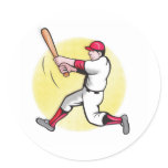 softball player with bat batting sticker