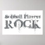 Softball Players Rock Poster