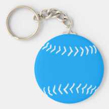 Softball Silhouette Keychain Blue