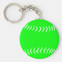 Softball Silhouette Keychain Green