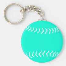 Softball Silhouette Keychain Turquoise