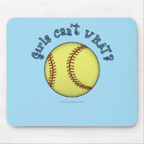 Softball-Sky Blue Mouse Pad