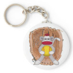 Softball Sock Monkey keychains
