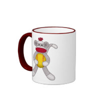 Softball Sock Monkey Coffee Mugs