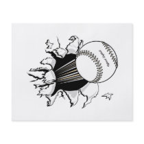softball tearing through fast ball graphic flyer
