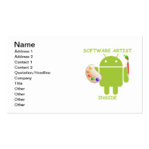 Software Artist Inside (Bugdroid Brush Palette) Business Card Template