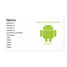 Software Developer Inside (Bug Droid Font Letters) Business Card Templates