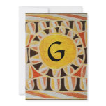 SOLAR MONOGRAM,bright yellow orange black white