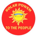 SOLAR POWER TO THE PEOPLE ROUND STICKER